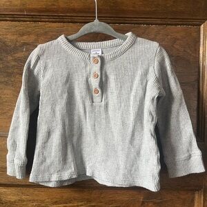 Nordstrom | Gray Ribbed Long Sleeve Shirt (12 months)
